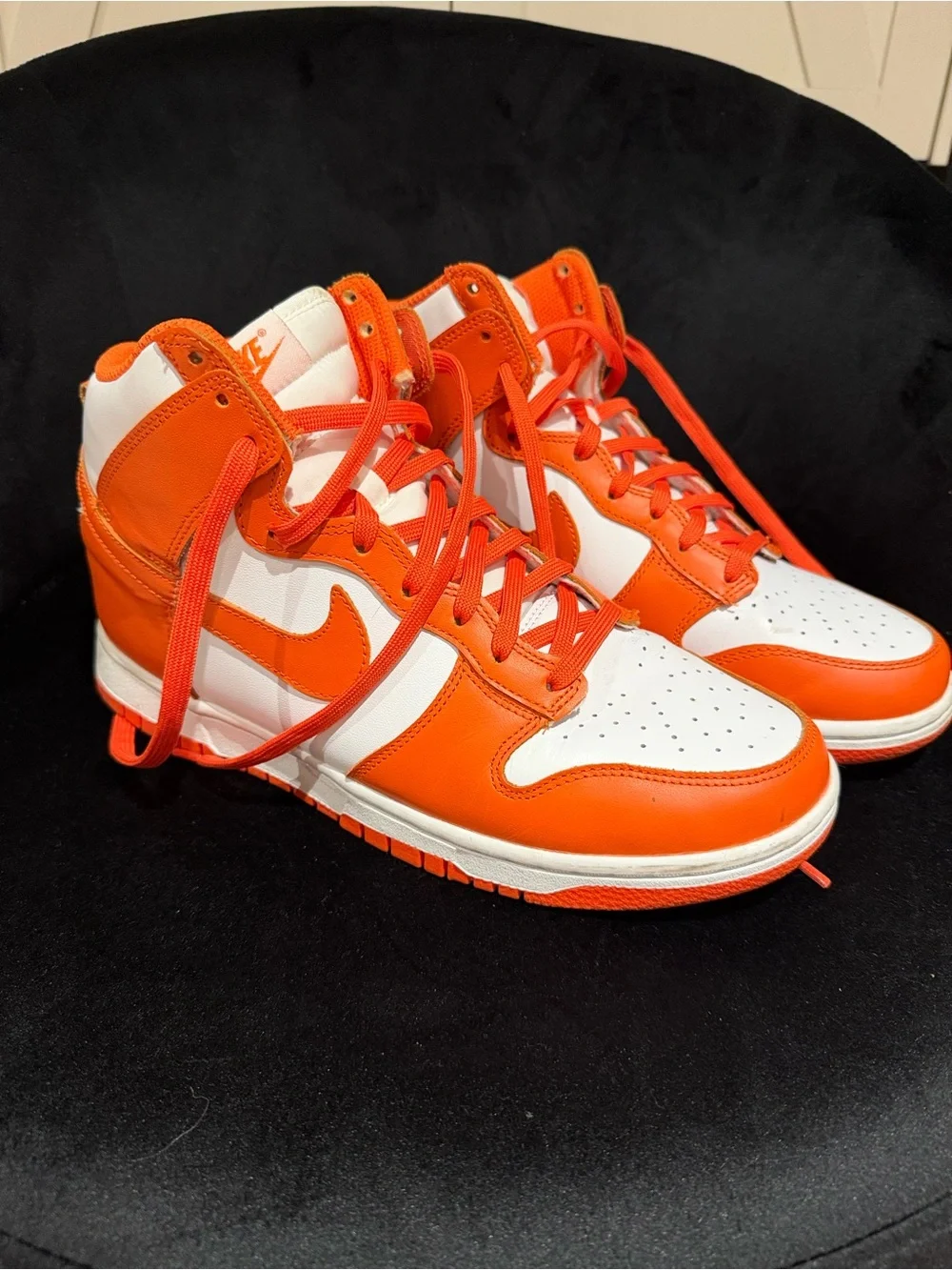 Nike women’s High-Top Sneakers in Orange and White